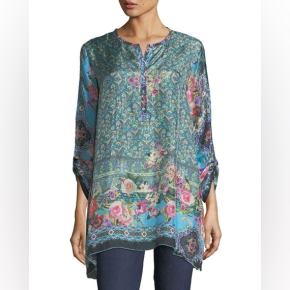 Johnny Was Besimo silk tunic top S - Picture 2 of 13
